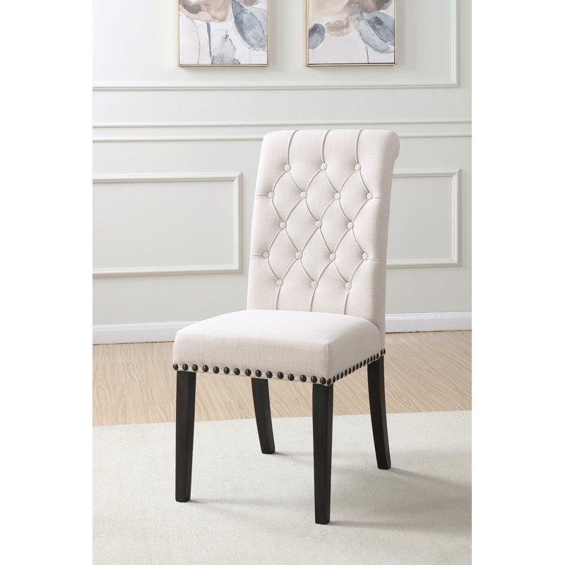 One Allium Way® Josef Tufted Upholstered Parsons Chair in Beige & Reviews Wayfair